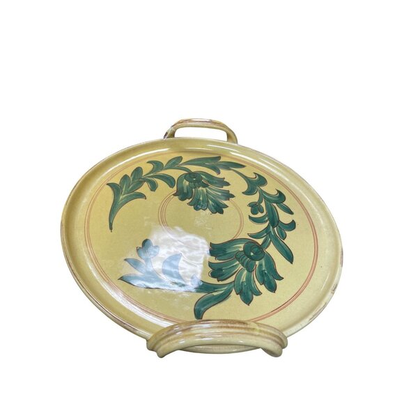 Carciofi William Sonoma Italian Handcrafted Ceramic Floral Mustard Serve Tray SK - Picture 2 of 14